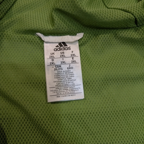 Seattle Sounders 2014 Rain Jacket Mens 2XL Full Zip Hooded White Green Adidas - Picture 3 of 8